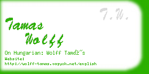 tamas wolff business card